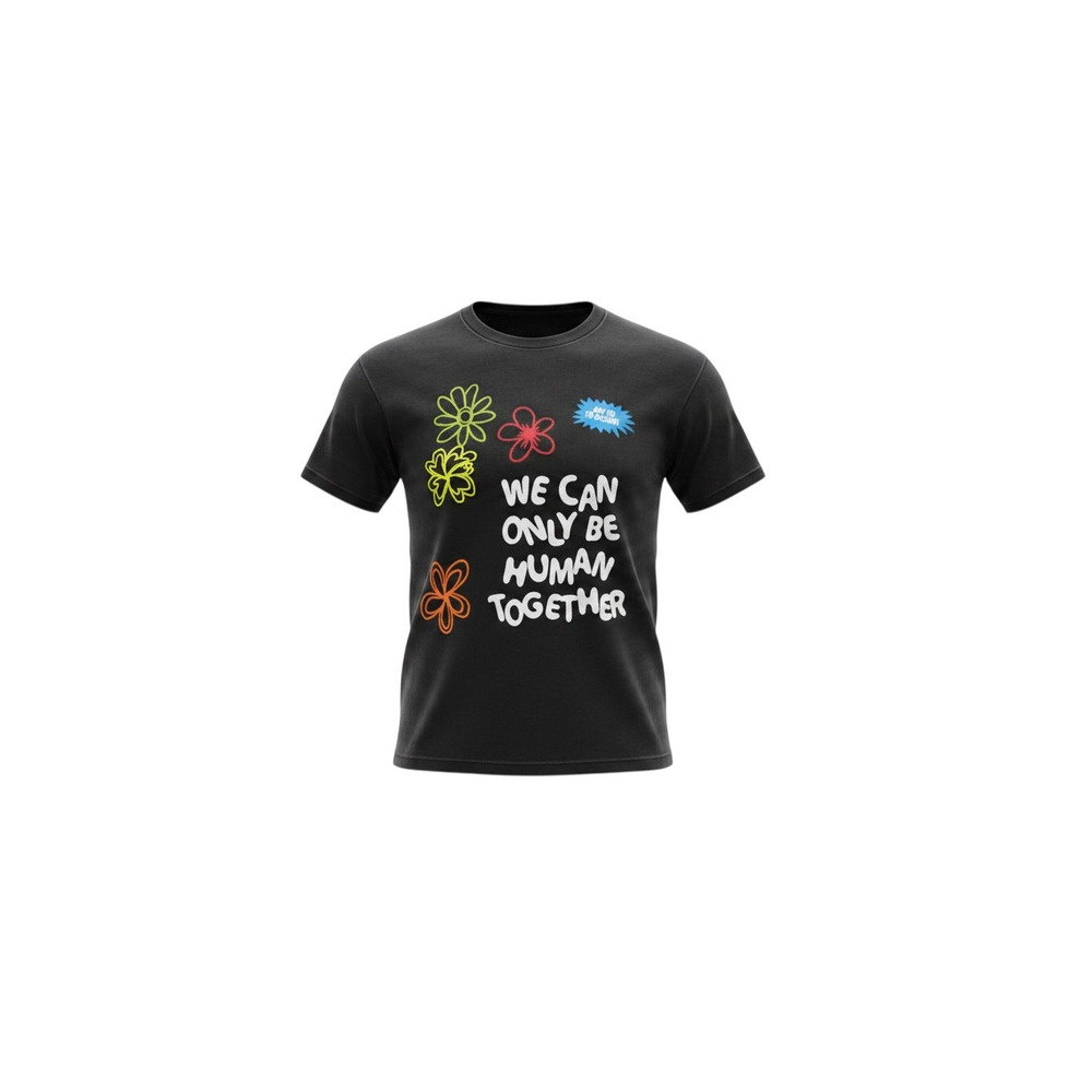 Joy to Design Graphic Tee Mens Large Black Human Together Floral T-Shirt